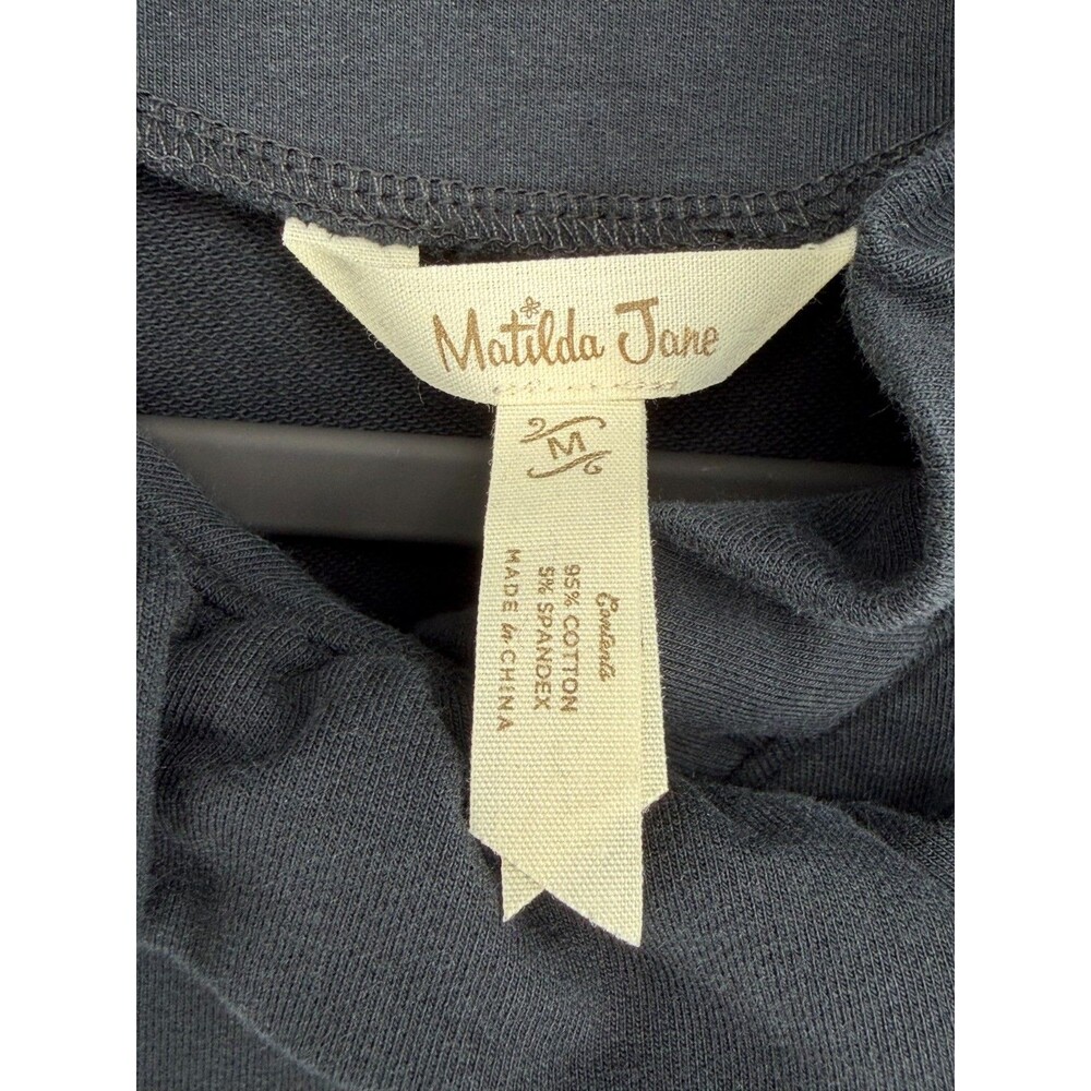 Matilda Jane Black Ruffle Snap Front Jacket Cardigan Medium Cottagecore Boho - Picture 4 of 6